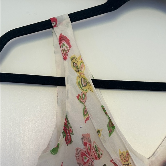 Idlentity by Lord & Taylor Multicolor Butterfly Camisole Y2K 100% Silk Rainbow - Picture 5 of 13